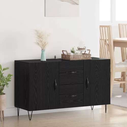 vidaXL Széf fiókkal Fekete tölgy 100 x 36 x 60 cm Faanyag
