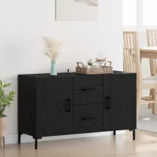 vidaXL Széf fiókkal Fekete tölgy 100 x 36 x 60 cm Faanyag