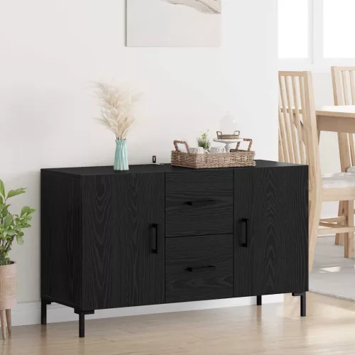 vidaXL Széf fiókkal Fekete tölgy 100 x 36 x 60 cm Faanyag