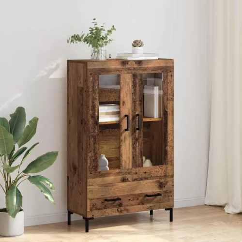 vidaXL Magasfiú fiókkal Öreg fa 69,5 x 31 x 115 cm Faanyag