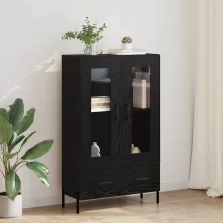   vidaXL Magasfiú fiókkal Corona Fekete tölgy 69,5 x 31 x 115 cm Faanyag