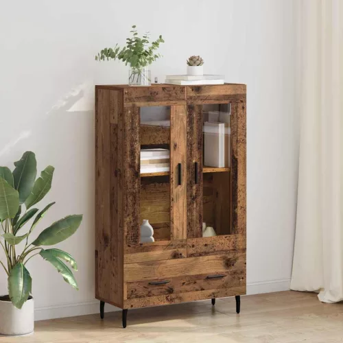 vidaXL Magasfiú fiókkal Öreg fa 69,5 x 31 x 115 cm Faanyag