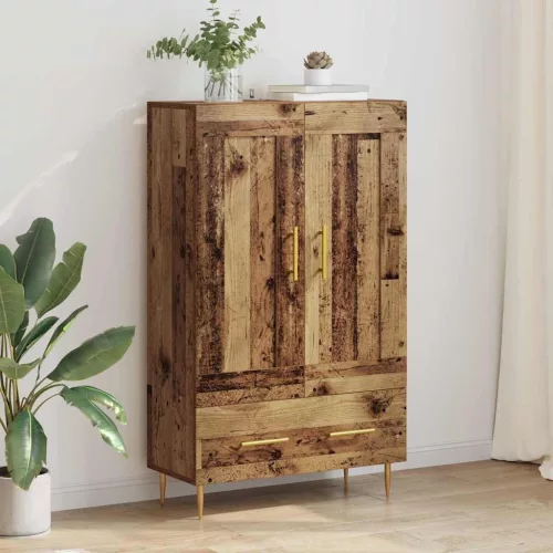 vidaXL Magasfiú fiókkal Öreg fa 69,5 x 31 x 115 cm Faanyag