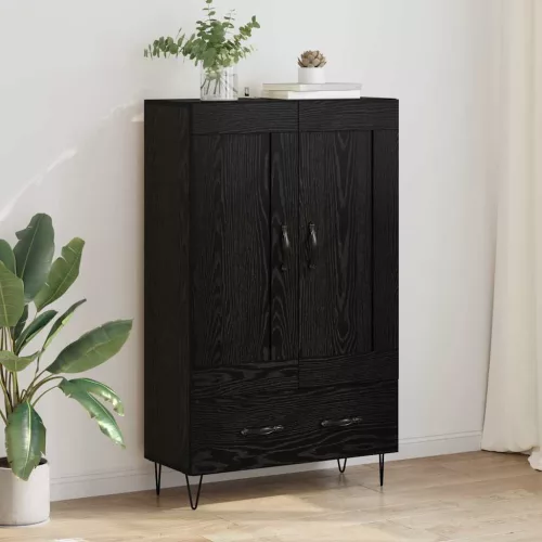 vidaXL Magasfiú fiókkal Fekete tölgy 69,5 x 31 x 115 cm Faanyag