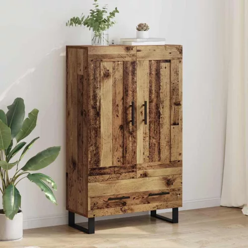 vidaXL Magasfiú fiókkal Öreg fa 69,5 x 31 x 115 cm Faanyag