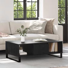   vidaXL Dohányzóasztal Fekete tölgy 104 x 60 x 35 cm Faanyag