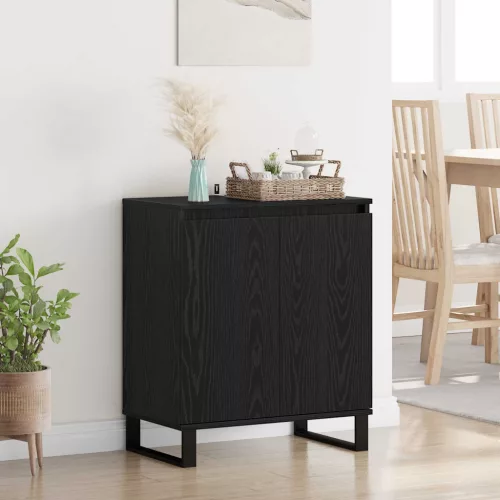 vidaXL Széf Fekete tölgy 60 x 35 x 70 cm Faanyag