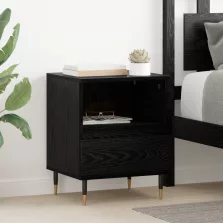   vidaXL Éjjeliszekrény 2 pcs Fekete tölgy 40 x 35 x 50 cm Faanyag