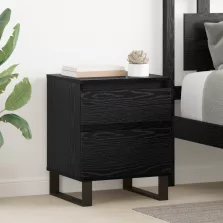   vidaXL Éjjeliszekrény 2 pcs Fekete tölgy 40 x 35 x 50 cm Faanyag