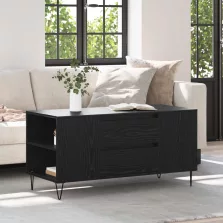   vidaXL Dohányzóasztal fiókkal Fekete tölgy 102 x 44,5 x 50 cm Faanyag