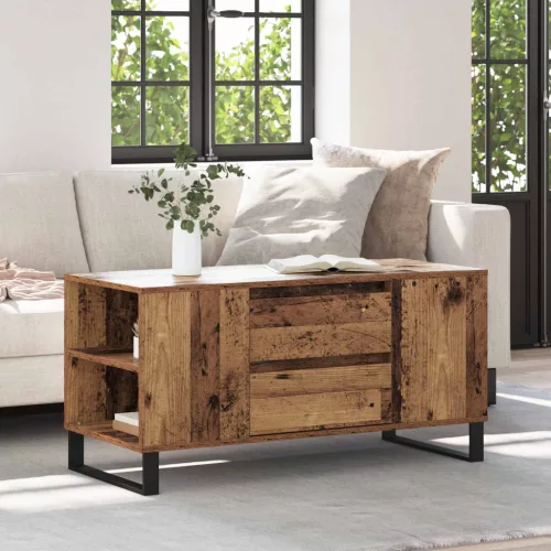 vidaXL Dohányzóasztal Öreg fa 102 x 44,5 x 50 cm Faanyag