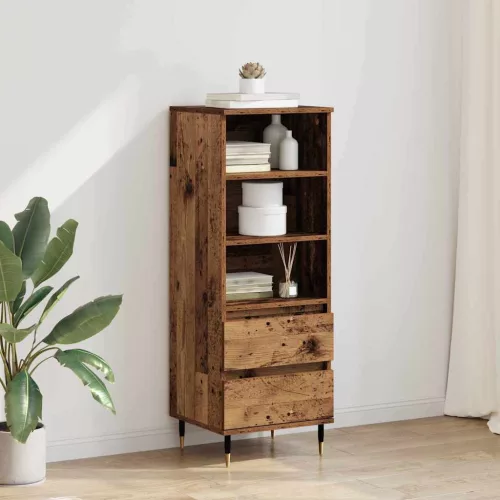 vidaXL Magasfiú fiókkal Öreg fa 40 x 36 x 110 cm Faanyag