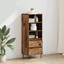 vidaXL Magasfiú fiókkal Öreg fa 40 x 36 x 110 cm Faanyag