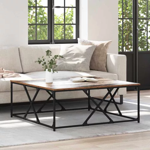 vidaXL Dohányzóasztal Régi fa 100 x 100 x 40 cm Faanyag