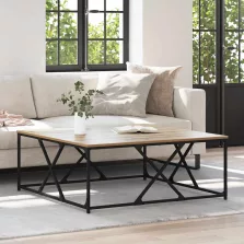   vidaXL Dohányzóasztal kézműves tölgy 100 x 100 x 40 cm Faanyag