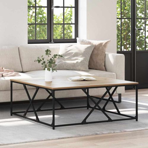 vidaXL Dohányzóasztal kézműves tölgy 100 x 100 x 40 cm Faanyag