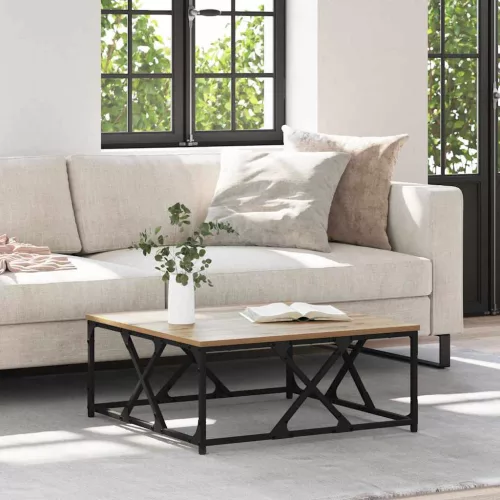 vidaXL Dohányzóasztal kézműves tölgy 70 x 70 x 30 cm Faanyag