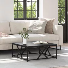 vidaXL Dohányzóasztal Musta tammi 70 x 70 x 30 cm Faanyag
