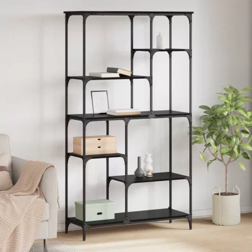 vidaXL Könyvespolc Fekete tölgy 99 x 35,5 x 176 cm Faanyag