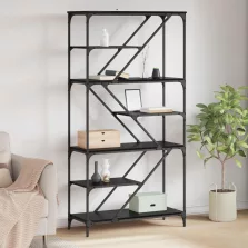 vidaXL Könyvespolc Fekete tölgy 91 x 36 x 176 cm Faanyag