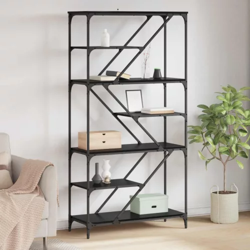 vidaXL Könyvespolc Fekete tölgy 91 x 36 x 176 cm Faanyag