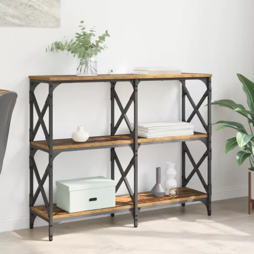 vidaXL Konzolasztal Öreg fa 100 x 28 x 80,5 cm Faanyag