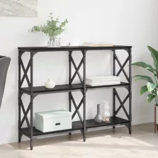 vidaXL Konzolasztal Fekete tölgy 100 x 28 x 80,5 cm Faanyag