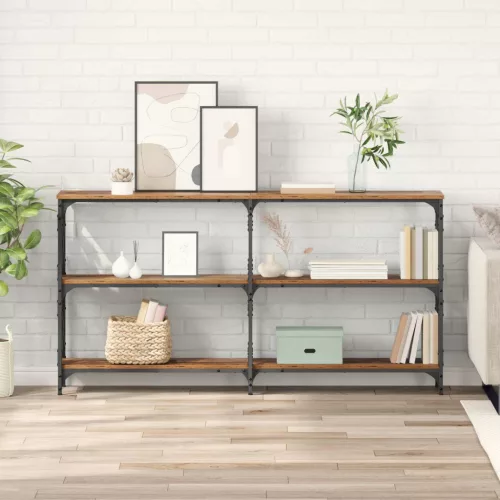 vidaXL Konzolasztal Öreg fa 156 x 28 x 80,5 cm Faanyag