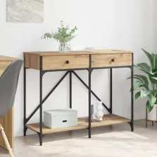   vidaXL Konzolasztal fiókkal Artisan tölgy 100 x 39 x 78,5 cm Faanyag