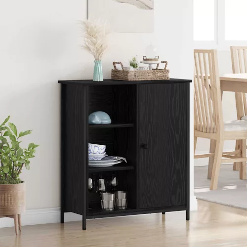 vidaXL Széf Fekete tölgy 70 x 30 x 80 cm Faanyag