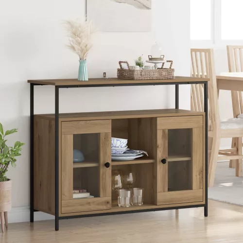 vidaXL Széf Artisan tölgy 100 x 35 x 80 cm Faanyag