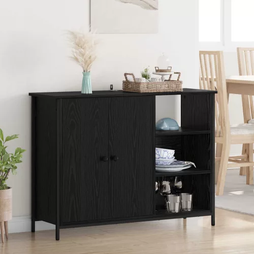 vidaXL Széf Fekete tölgy 100 x 33 x 75 cm Faanyag