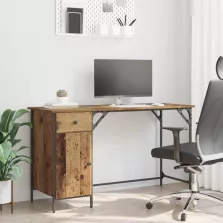   vidaXL Számítógépes asztal fiókkal Öreg fa 131 x 48 x 75 cm Faanyag