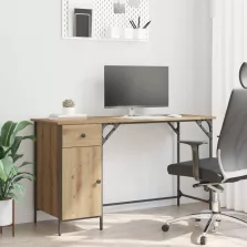   vidaXL Számítógépes asztal Artisan tölgy 131 x 48 x 75 cm Faanyag