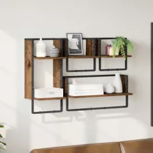   vidaXL Fali polc készlet 4 pcs Öreg fa 65 x 25 x 30 cm Faanyag