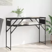 vidaXL Konzolasztal Fekete tölgy 105x30x75cm Faanyag
