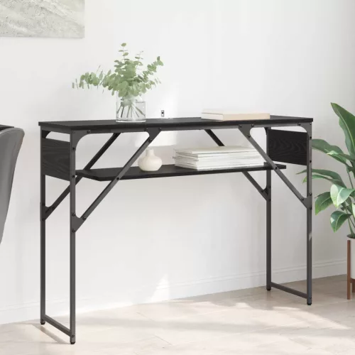 vidaXL Konzolasztal Fekete tölgy 105x30x75cm Faanyag