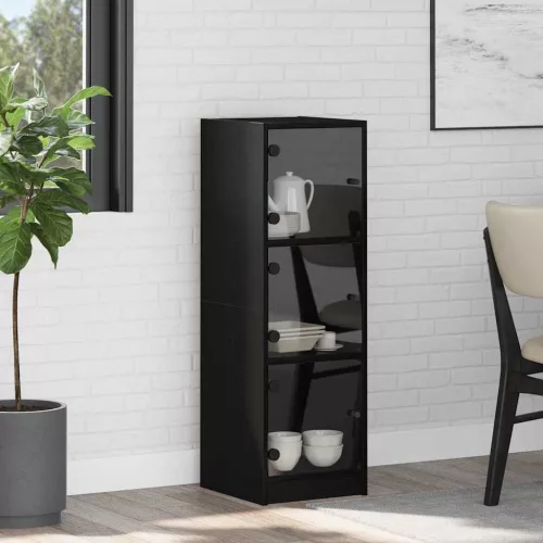 vidaXL Magasfiú Fekete tölgy 35 x 37 x 109 cm Faanyag