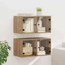   vidaXL Fali Szekrények 2 pcs Artisan tölgy 68 x 37 x 35 cm Faanyag