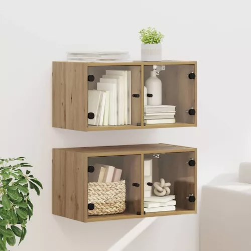 vidaXL Fali Szekrények 2 pcs Artisan tölgy 68 x 37 x 35 cm Faanyag