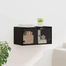 vidaXL Fali Szekrény Fekete tölgy 68 x 37 x 35 cm Faanyag