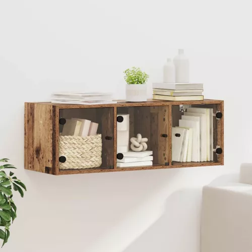 vidaXL Fali Szekrény Falra szerelhető Öreg fa 102 x 37 x 35 cm Faanyag