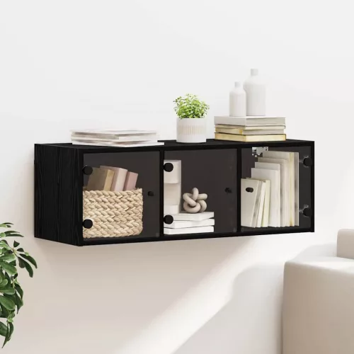 vidaXL Fali Szekrény Fekete tölgy 102 x 37 x 35 cm Faanyag