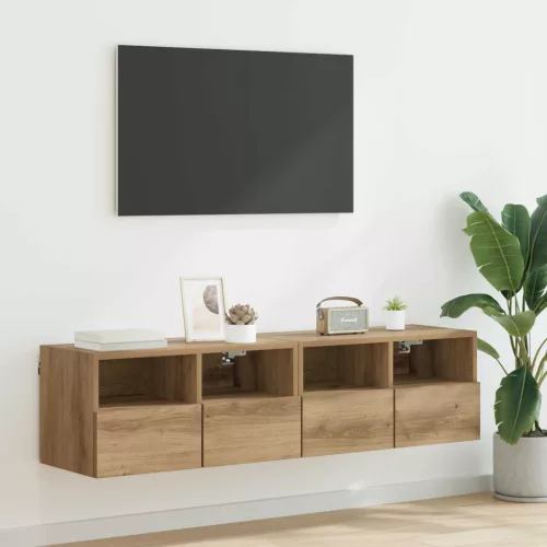 vidaXL TV Fali Szekrények 2 pcs Artisan tölgy 60 x 30 x 30 cm Faanyag