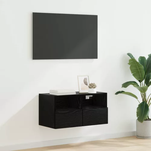 vidaXL TV Fali Szekrény Fekete tölgy 60 x 30 x 30 cm Faanyag