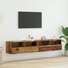   vidaXL TV Fali Szekrények 2 pcs Öreg fa 80 x 30 x 30 cm Faanyag