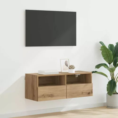 vidaXL TV Fali Szekrény Artisan tölgy 80 x 30 x 30 cm Faanyag