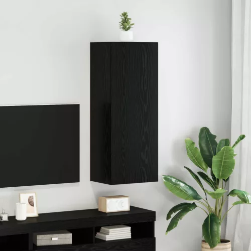 vidaXL TV Fali Szekrény Fekete tölgy 40,5 x 30 x 102 cm Faanyag