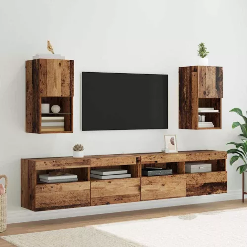 vidaXL Fali TV szekrények 2 pcs Öreg fa 30,5 x 30 x 60 cm Faanyag