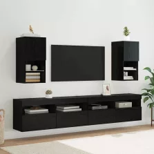   vidaXL Fali TV szekrények 2 pcs Fekete tölgy 30,5 x 30 x 60 cm Faanyag